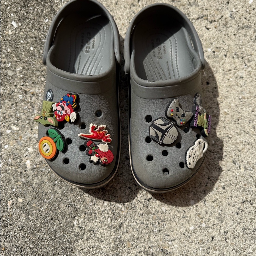 Gray Kids Crocs